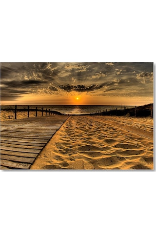 Cakasepetim Gün Batımında Plaj Ahşap Mdf Tablo