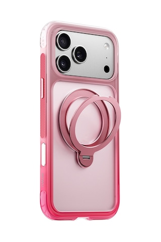 Apple iPhone Uyumlu 18 Pro Max Kılıf Wiwu As-204 Aeroshield Aurora Ultra M-safeli Airbag Standlı Kapak Pembe