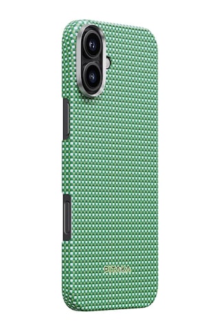 Apple Uyumlu iPhone 16 Kılıf Magsafe Özellikli Aramid Fiber Pitaka Ultra-slim Classic Serisi Forest Green Yeşil