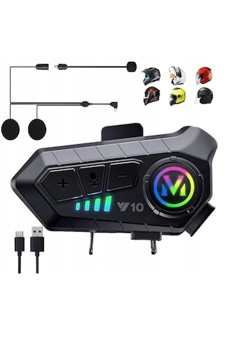 Kuryeciler İçin Y10 Motosiklet Kablosuz Kask Kulaklık Intercom Bl