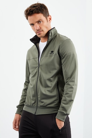 Tommy Life Çağla - Siyah Dik Yaka Fermuarlı Standart Kalıp Klasik Paça Erkek Eşofman Takımı - 85162 Yeşil - Siyah