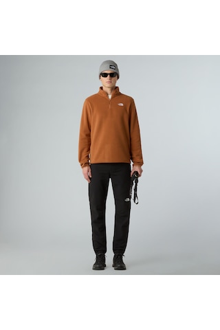 The North Face M Glacier Fleece 1/4 Zip Jacket Erkek Polar-30557 Kahverengi