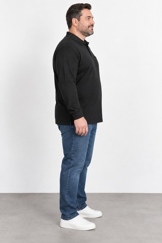 Bihan Store Erkek Battal Boy Petekli Uzun Kol Sweat 26k-116-siyah