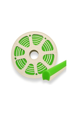 Yeşil 5 Metre Silikon Neon Led Difüzör 6mm İkinci Nesil Şerit Kılıf Led Hariç