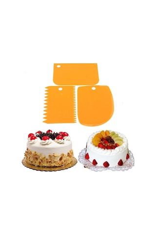 3 Adet/takım Plastik Hamur Buzlanma Fondan Kazıyıcı Kek Pişirme Pasta Araçları Düz Kenar Spatula Kesiciler