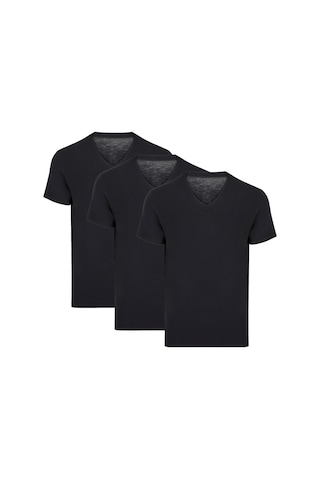 Thermoform Bambu Erkek V Yaka Tişört Kısa Kollu Fanila Atlet Siyah 3'lü Paket Çok Renkli
