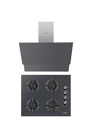 Kumtel Plus KO-40 TAHDF + DA6-835 2'li Gri Ankastre Set