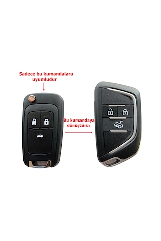 Opel Insignia Astra J Uyumlu Anahtar Kumanda Kabı Siyah