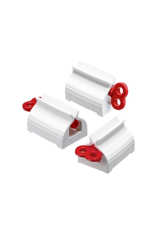 Kosona Kırmızı Dikey Manuel Diş Macunu Sıkıcı, 3 Adet, Abs Malzeme, Kaymaz Altı, Krem Ve Macunlar İçin Uygun Kırmızı