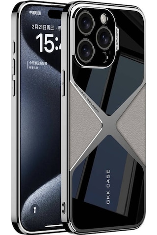 Apple Uyumlu iPhone 15 Pro Max Kılıf Ultra İnce Kamera Korumalı Pc + Deri Arka Yüzey X-pro Kapak