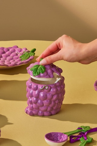Karaca Grape Üzüm Desenli Şekerlik 13 Cm Mor