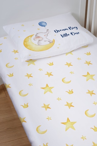 Organik Bebek Boy Lastikli Çarşaf Seti 70x130 - Sevimli Ay Fısıltısı