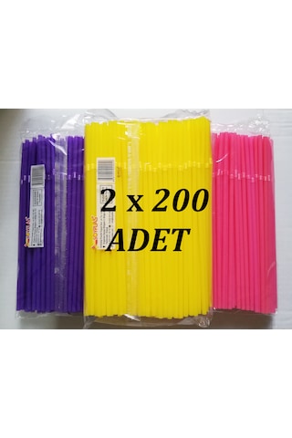 İnce Pipet Körüklü Renkli 400'lü Pipet