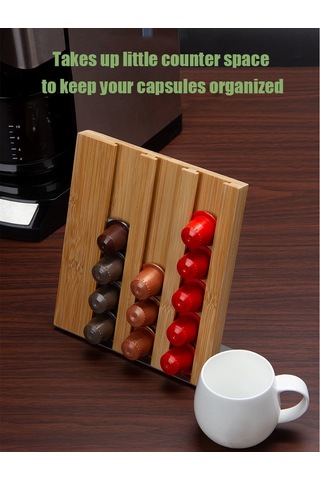 Moveevo 18 Kapsül Kapasiteli Şık Kahve Kapsülü Organizatörü Kf-b031, Masaüstü Düzenleyici
