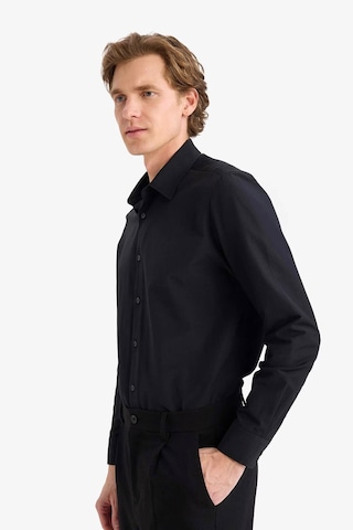 Defacto Modern Fit Polo Yaka Uzun Kollu Gömlek G0375ax26spbk27 Siyah-bk27
