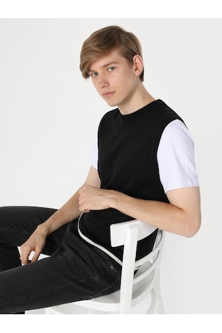 Colin's Slim Fit Siyah Erkek Triko Kazak CL1064522_Q1.V1_BLK
