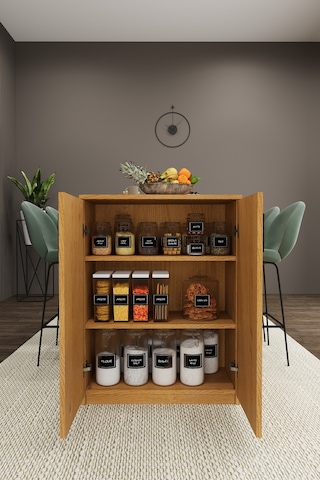 Asra Trend Mutfak Adası MA-04 %100 MDF Dolaplı Yemek ve Bar Masası Sonoma