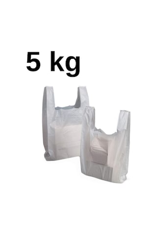 Beyaz Poşet Kalın Orta Boy Hışır Atlet Poşet 5 Kg