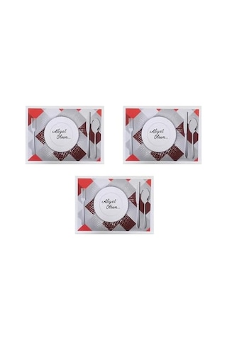 Amerikan Servis Kağıdı Afiyet Olsun Baskılı Beyaz Masa Örtüsü - 29 X 40 Cm. - 100 Adetlik 3 Paket Acı Kahverengi