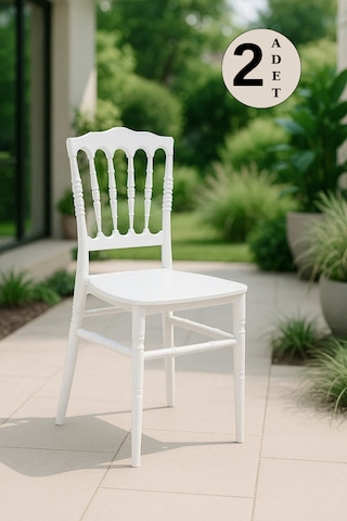 2 Adet Miray Beyaz Sandalye / Balkon-bahçe-mutfak Beyaz