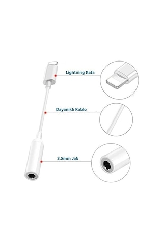 Hs Apple Uyumlu iPhone Lightning Telefon Kulaklık Çevirici Aux Dönüştürücü Aparat
