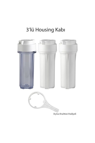 SUZUKI Technology Su Arıtma Cihazı 10’’ 3 ’lü Filtre Kabı ( Housing ) Çift O - Ringli Seti