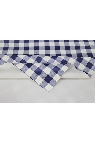 Elyaf Astarlı Silinebilir Muşamba Masa Örtüsü Pötikare - 107-3 Lacivert