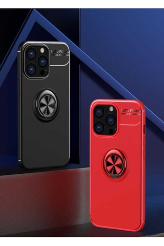 Apple Uyumlu iPhone 13 Pro Max Uyumlu Zore Ravel Silikon Kılıf-kırmızı -