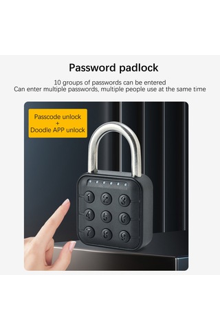 Şifreli Kilit Çok Fonksiyonlu Akıllı Şifre Asma Kilit Siyah