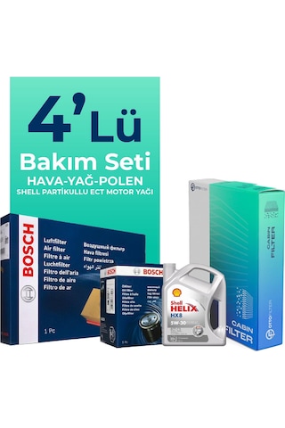 Bosch Citroen Ds7 Crossback 1.5 Dizel Filtre Bakım Seti Shell Motor Yağlı (2017-2023) 4 Lü
