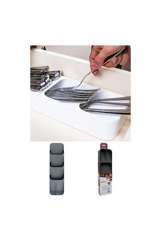 Antrasit 5 Bölmeli Çekmece Kaşıklık Mutfak Düzenleyici, Dayanıklı Çatal Kaşık Bıçak Organizatörü Diğer