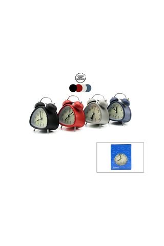 Twin Bell Alarm Clock Bgc-11 Üçgen Masa Çalar Saat Çap: 7.2cm Pilli Işıklı Metal Kasa Renkli Diğer