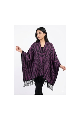 Aldaıyr Kadın Kışlık Çift Taraflı Panço Omuz 140x140 Çok Renkli40