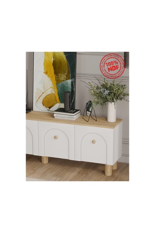 Tamamı Mdf Luna Tv Ünitesi 180 Cm Safir Meşe Kahverengi