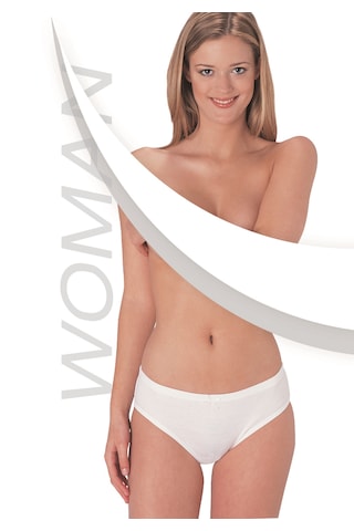 Beyaz Ribana Slip % 100 Pamuklu Slip 3 Lü Paket 232-3b Beyaz