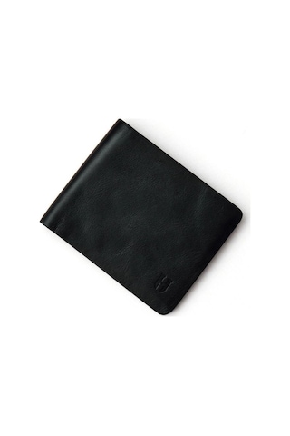 Eldridge Erkek Siyah Deri İnce Tasarım Çok Bölmeli Rfid Korumalı Cüzdan Siyah