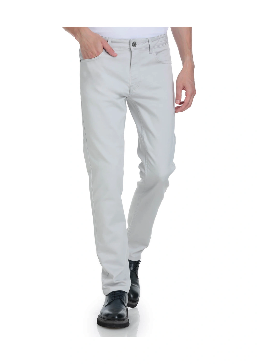 Hatemoğlu Gri Slim Fit 5 Cep Pamuklu Kanvas Pantolon Gri