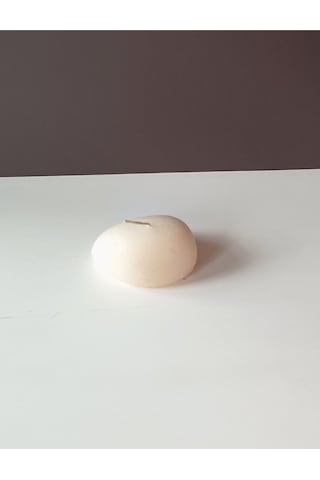 Taş Şekilli Büyük Mum Beyaz 10x10 Cm