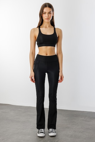 Kadın Yüksek Bel Toparlayıcı Çift Cepli Ispanyol Paça Tayt İspanyolpaça-tayt Siyah