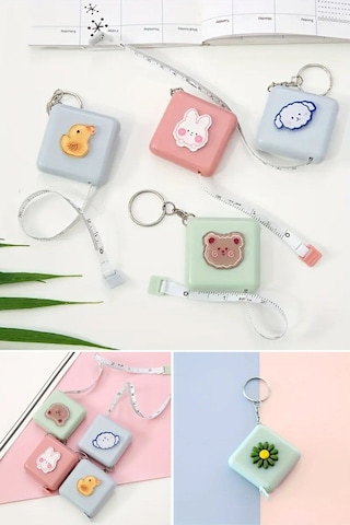 Büro Ev Ofis İçin 1,5mt Ölçer Çantalık Şerit Metre Anahtarlıklı Mezura Diğer