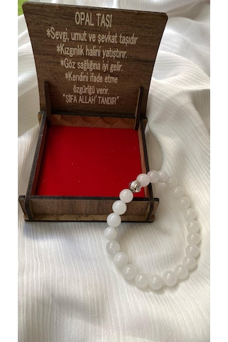 Ahşap Kutulu Opal Taşı Çok Renkli