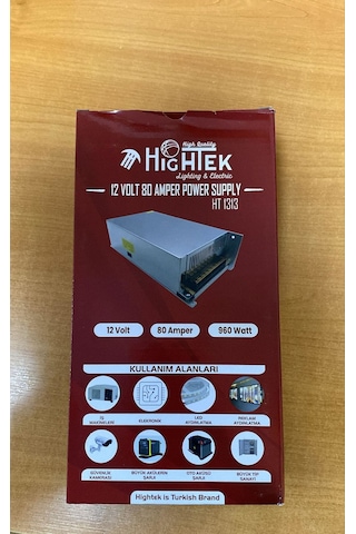 Hightek 12 Volt 80 Amper Metal Kalın Kasa Adaptör