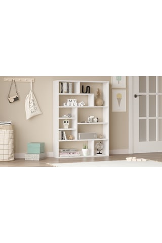 Robin Home Felix Kitaplık 124cm Beyaz