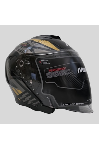 Arwic Street Model Yarım Motosiklet Kaskı Ar836 Sarı