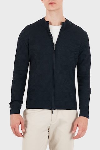 Emporio Armani % 100 Yün Bisiklet Yaka Fermuarlı Hırka Erkek Hırka Em006315 Af27831 Fb065 Lacivert