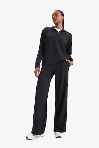 DeFactoFit Oversize Geniş Kalıp Yarım Fermuarlı Dik Yaka Modal Sporcu Sweatshirt D7126AX25SPBK81