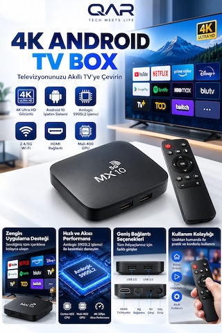 Mx10-5g Android Tv Box 4k Ultra Hd Wi-fi Hdmı Usb Ethernet Bağlantılı Akıllı Tv Kutusu Medya Oynatıcı