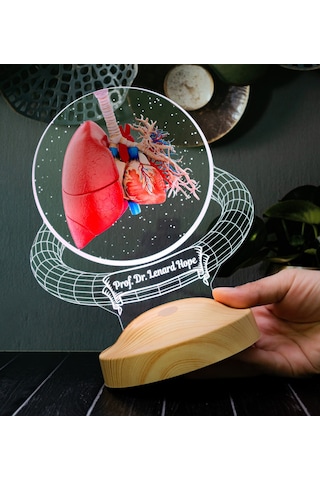 Akciğer Tasarımlı 3d Led Lamba Göğüs Hastalıkları Uzman Doktoruna Özel Hediye, Pulmonoloji Uzmanlarına, Sağlık Çalışanlarına İsimli Kişiye Özel Hediye