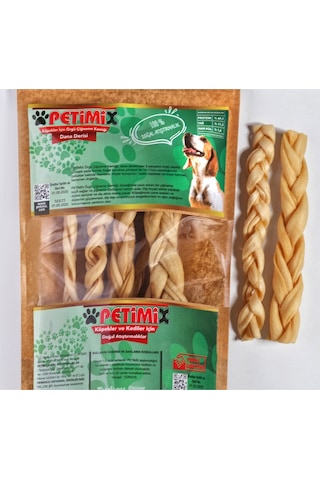 Petimix Örgü Dana Derisi Çiğneme Kemikleri Köpek Ödül Maması 100 G