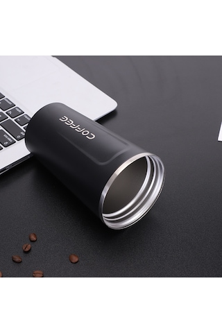 Samdoo 510ml Siyah 304 Çelik Vakumlu Termos Bardak, Dışarıda, Arabada Kullanıma Uygun, Isı Saklama Özelliği, Stokta Var Siyah